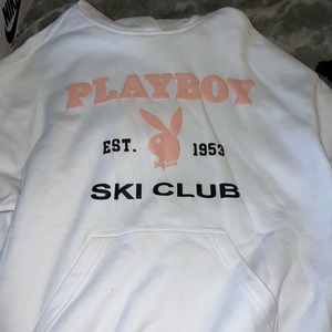 playboy by pacsun ski club white hoodie